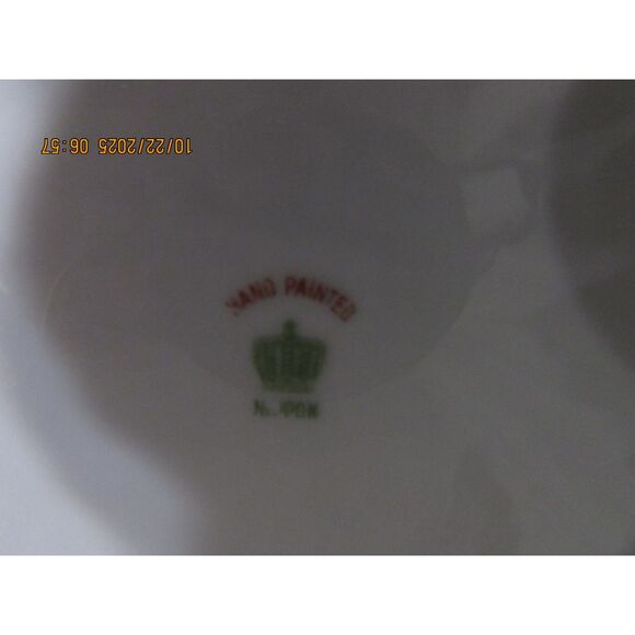 Nippon Meito hand painted China set of 2 oval serving bowls gold trim Helena - Picture 3 of 7